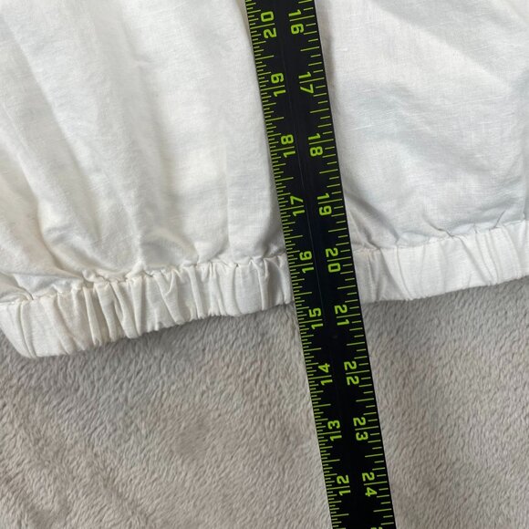 New York & Company White Hooded Jacket M Linen Cotton Blend Lightweight Casual - Picture 4 of 11